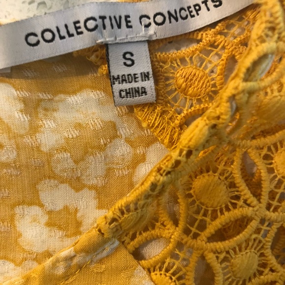 stitch fix NEW lace detail yellow top - Picture 2 of 7